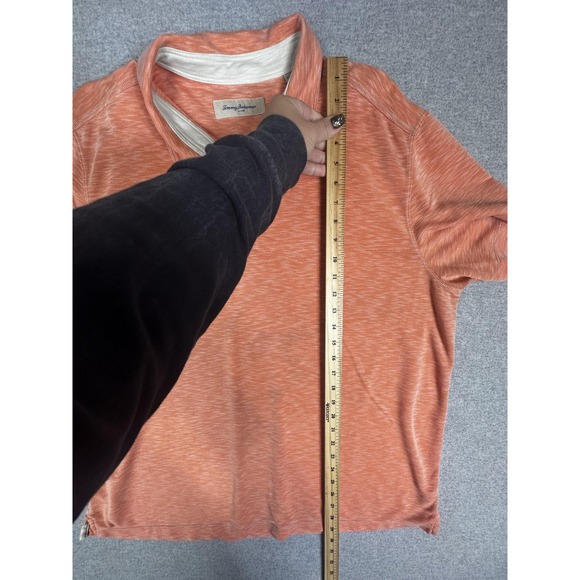 Tommy Bahama Polo Shirt Mens 2XL Orange Heather Modal Blend Casual Golf - Picture 7 of 8